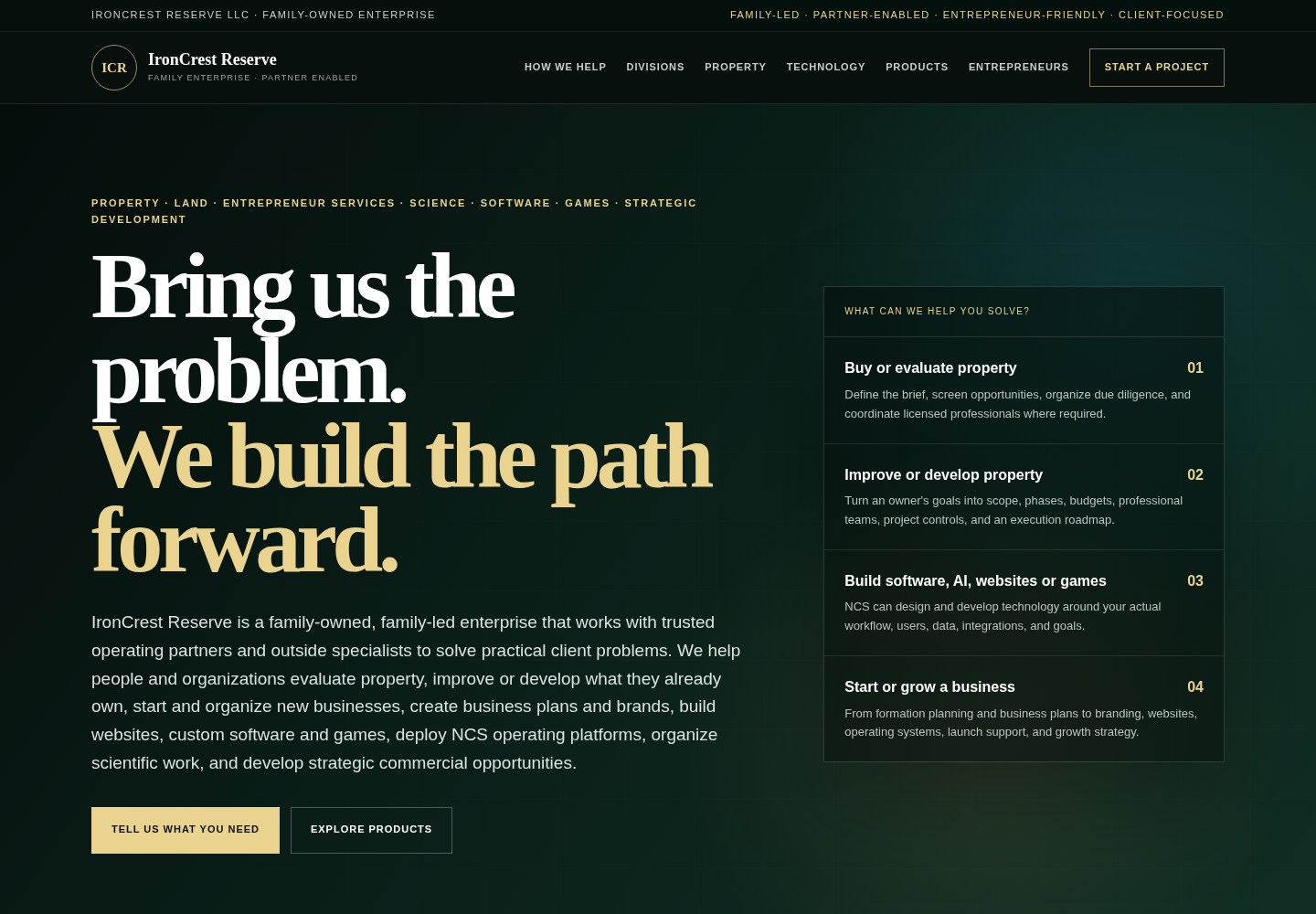 IronCrest Reserve website and portfolio visual
